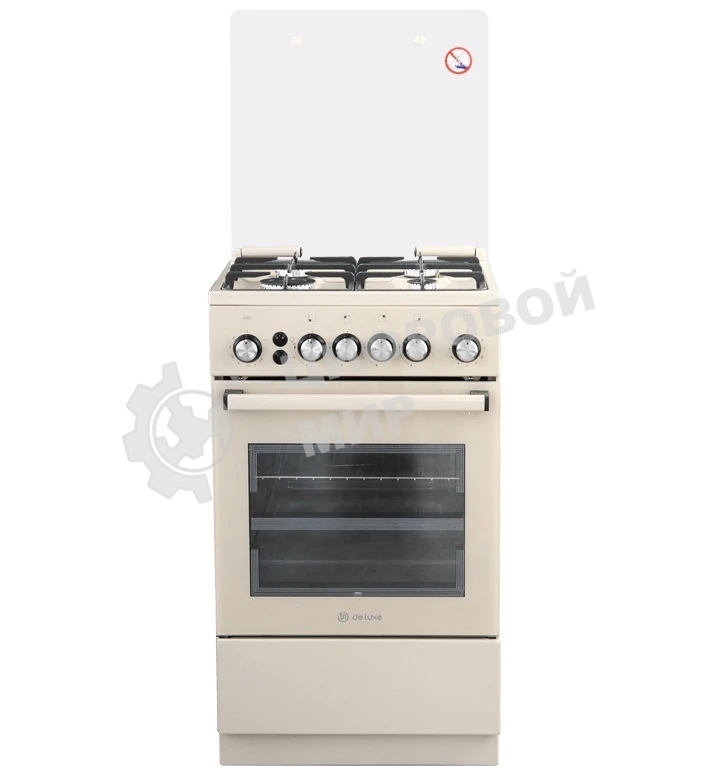 Плита газовая De Luxe 5040.40г (кр) ЧР-016 бежевый, конфорок 4 шт, духовка 46 л, 50 см x 85 см x 50 см