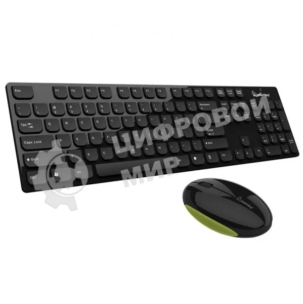 Комплект клавиатура+мышь Smartbuy 107365AG беспроводной, USB, 1000 DPI, чёрный