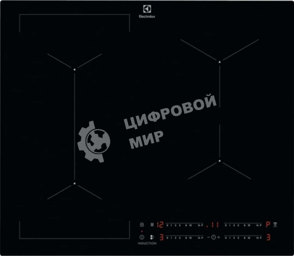 Индукционная варочная поверхность Electrolux KIV634I, 4 конфорки, с зоной расширения, стеклокерамика, 7350 Вт