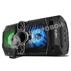 Мобильные колонки SVEN PS-655 2.0 черные (2x25W, mini Jack, USB Type-C, USB flash, Bluetooth, FM, micro SD, ПДУ, LED экран, 4400 мA, RGB подсветка)