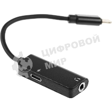 Переходник аудио Premier AWEI lightning/Jack 3.5 (f) 0.1м. черный