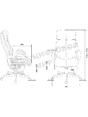 Кресло Бюрократ CH-824B/LBLACK черный, экокожа
