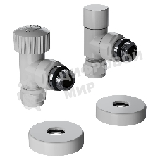 Набор термостатический угловой Royal Thermo Design Pro 15мм М30х1,5 (белый)