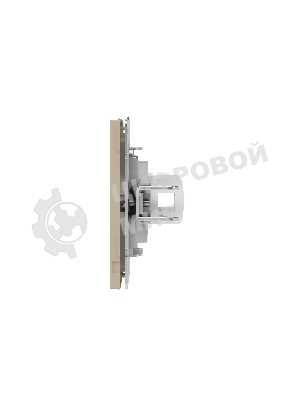 Компьютерная розетка RJ-45 без шторки, кат.6А двойная, KANT, ванильный марципан