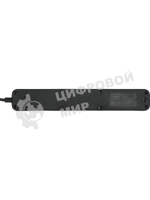 Сетевой фильтр Гарнизон 2.0 EPS-5-B-2, 5 р, 10А, 2 м, ур.защиты 2+, черный, пакет