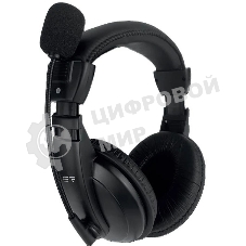 Полноразмерная компьютерная гарнитура CBR CHP 700, USB, регул. громк., регул. оголовья, длина каб. 2м, черный