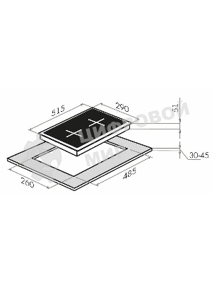 Газовая варочная панель Maunfeld EGHG.32.1CB/G, 2 конфорки, закаленное стекло, черный