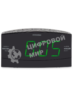 Радиобудильник Hyundai H-RCL238 черный LCD подсв:зеленая часы:цифровые FM