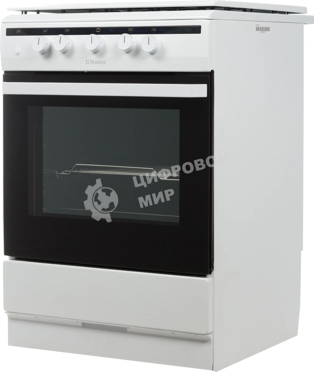 Плита газовая Hansa FCGW61000 белый, конфорок 4 шт, духовка 58 л, 60 см x 85 см x 60 см