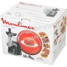 Мясорубка электрическая Moulinex ME105830 черный, 1400 Вт, 1.7 кг/мин, реверс, защита от перегрузки, насадки - 3