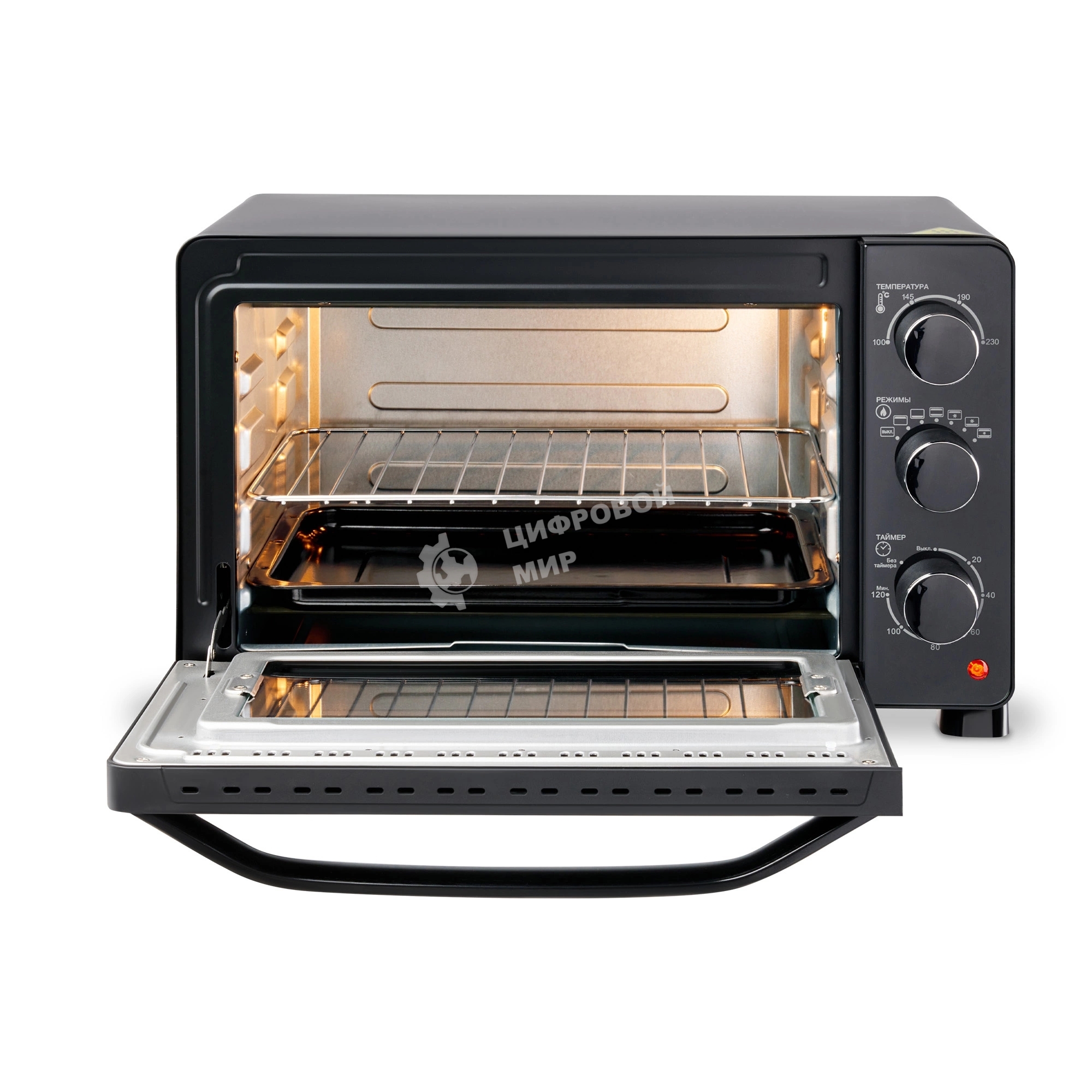 Мини-печь Hyundai MIO-HY080 23 л, 150 Вт, черный