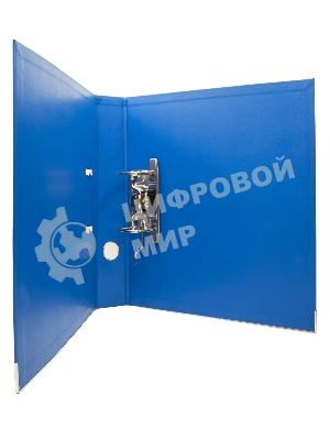 Папка-регистратор Silwerhof 1890085 A4 50мм, двусторонний ПВХ, синий, металлическая окантовка, сборная, сменный карман на корешке