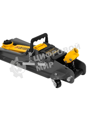 Домкрат гидравлический подкатной с фиксатором Denzel 2,5 т,85-385 мм, в пласт. кейсе