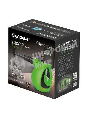 Отпариватель-пароочиститель Endever Odyssey Q-463 зеленый/черный, 1100 Вт, 35 г/мин, 350 мл