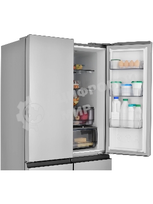 Холодильник Zugel ZRCD430X нержавеющая сталь трехкамерный 288/129л морозилка снизу, No Frost, Side by Side