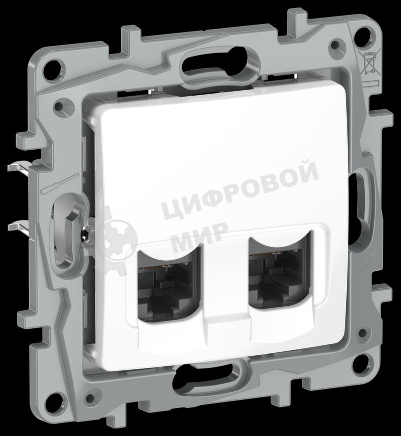 IEKETIKA Розетка компьютерная двойная RJ45 категория 5Е UTP 6722551 белый