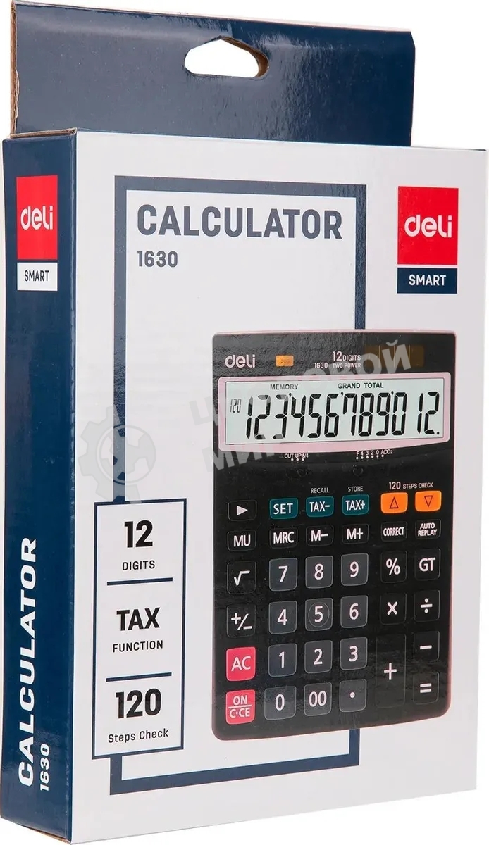 Калькулятор настольный Deli Core E1630 черный 12-разр.