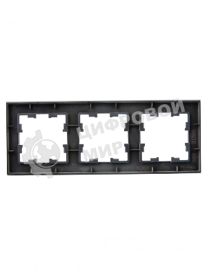 Рамка 3-местная IEK BRITE РУ-3-2-БрД стекло дымчатый