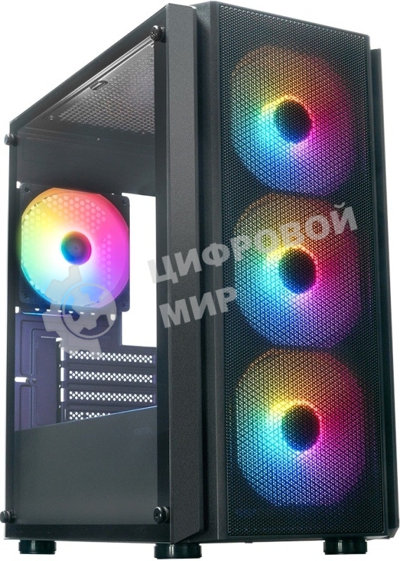 Компьютерный корпус XASTRA A402M 4FRGb Black mATX/Mesh/full-size TG/4x120мм FRGb fans/A402M-4FC12F-BK