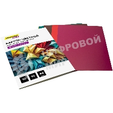 Картон цветной Silwerhof мелованный, 10л. 10цв. A4 Create 240г/м2 папка