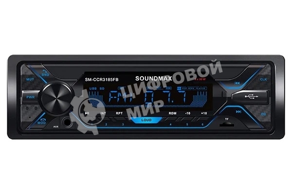 Автомагнитола Soundmax SM-CCR3185FB, 1 DIN, Bluetooth, USB Type-A, AUX
