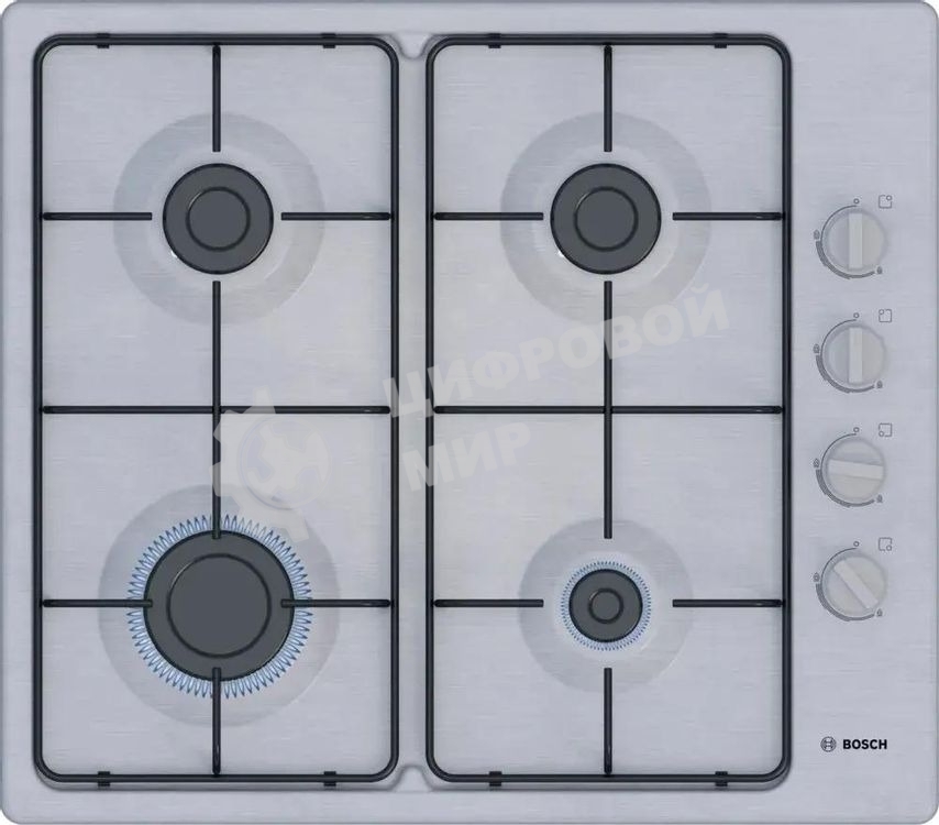 Газовая варочная поверхность Bosch PBP6C5K80O нержавеющая сталь