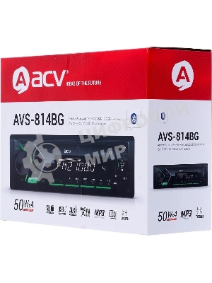 Автомагнитола ACV AVS-814BG, 1 DIN, Bluetooth, USB Type-A, AUX