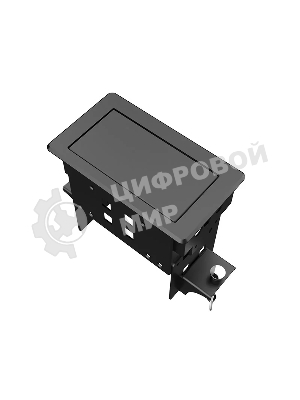 Прямоугольный металлический корпус Wize Pro WRTS-04BOX-B для модульной системы врезного лючка в стол с убирающейся крышкой для установки до 4 модулей-вставок, преустановленная рамка, черный