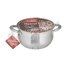 Кастрюля WEBBER BE-352/2 2,8 л, из нержавеющей стали со стеклянной крышкой