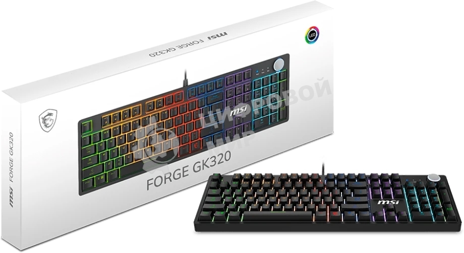 Клавиатура MSI Forge GK320 проводная, USB Type-A, чёрный