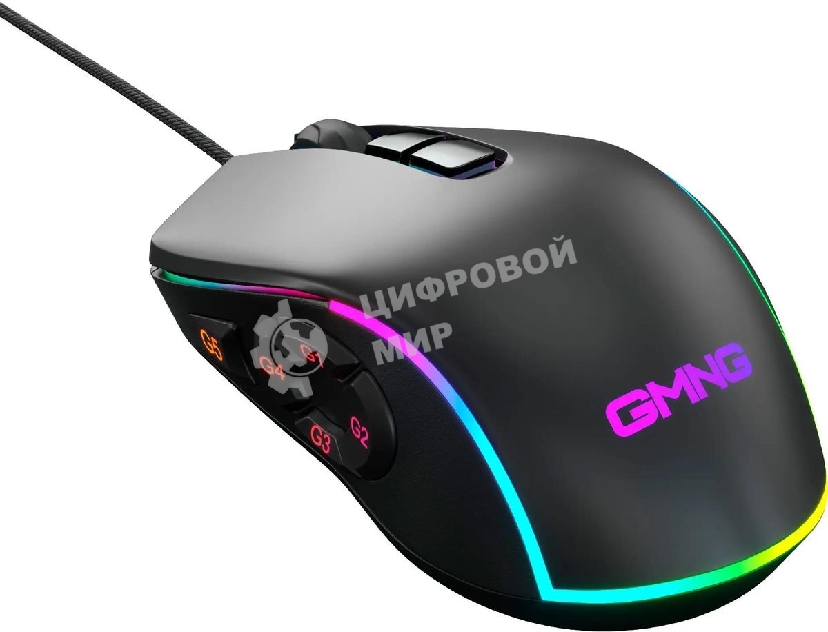 Мышь проводная GMNG XM003 черный, 32000 dpi, USB, кнопки - 10