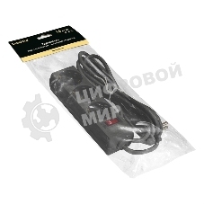 Удлинитель ExeGate EC-3-1.8B (EX279345RUS), черный, 1,8 м, евровилка с заземлением, 3 евророзетки с заземлением, 2200 Вт