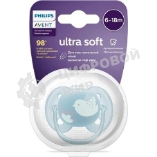 Пустышка Philips Avent ultra soft, птичка, 6-18 мес., 1 шт.