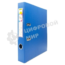 Папка-регистратор Silwerhof 1890085 A4 50мм, двусторонний ПВХ, синий, металлическая окантовка, сборная, сменный карман на корешке