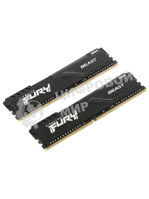 Оперативная память Kingston Fury Beast, DDR4, 64GB (2x32GB), 3200MHz, CL16, DIMM, черный