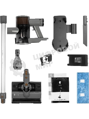 Пылесос вертикальный Leonord LE-1416 DC серый, питание от аккумулятора, 230 Вт, уборка суxая/влажная, пылесборник 0.5 л