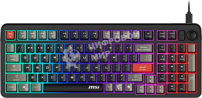 Клавиатура MSI GK110 черный/серый USB for gamer LED (S11-04RU258-HH9)