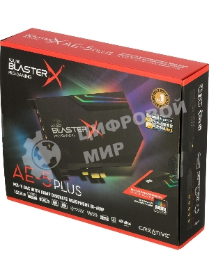 Звуковая карта Creative PCI-E BlasterX AE-5 Plus (BlasterX Acoustic Engine) 5.1 Ret