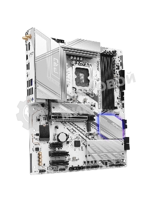 Материнская плата ASRock Z890 Pro RS WiFi белый, LGA 1851, Intel Z890, 4xDDR5, 4xSATA, 4xM.2, 1xPCIe 5.0 x16, 2xPCIe 4.0 x16, 1xPCIe x1, 2xUSB-C Thunderbolt 4, 4xUSB-A 3.2 Gen 1, 1xUSB-A 3.2 Gen 2, 1xHDMI, 1xDP, 1x2.5Gb LAN, 5x3.5 мм, 7.1, ATX