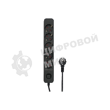 Сетевой фильтр Гарнизон 2.0 EPS-5-B-2, 5 р, 10А, 2 м, ур.защиты 2+, черный, пакет