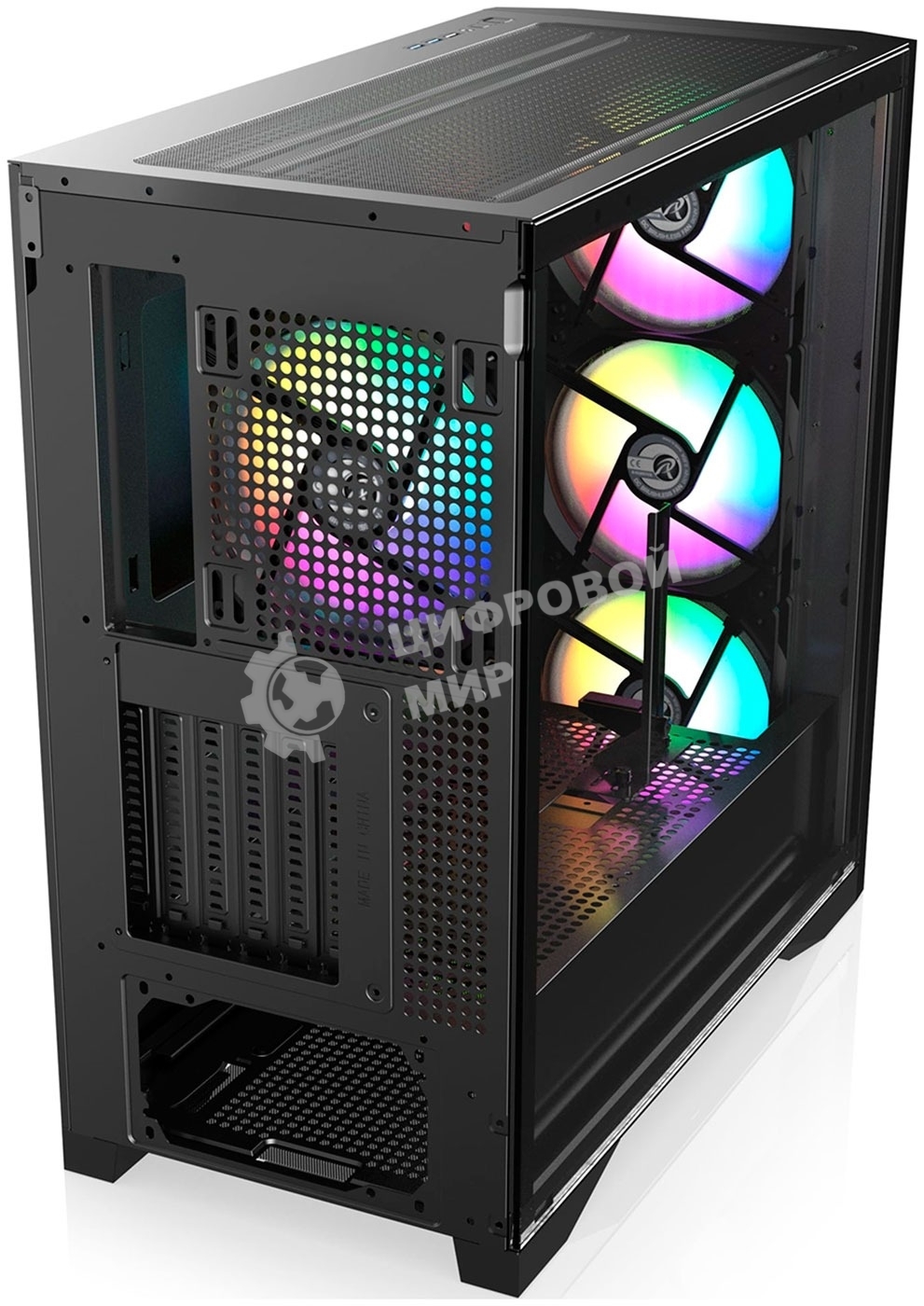 Компьютерный корпус без блока питания Case Raijintek AGOS MAX-MS4, Midi-Tower, TG, 4x140мм ARGB, 2xUSB 3.0 + 1xUSB Type-C, E-ATX, ATX, mATX, mITX черный