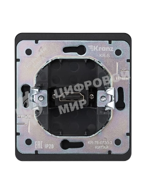 Розетка Kranz ROUND HDMI с/у оникс