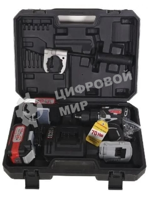 Дрель-шуруповерт аккумуляторная бесщеточная ИНТЕРСКОЛ ДА-13/36В 70 Li-ion АПИ [814.2.2.70] кейс, 2 аккум. 2,0А·ч, ЗУ