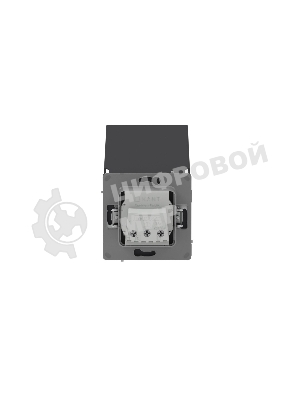 Розетка силовая, 2P+E, с з/ш, с крышкой, IP44, черный уголь