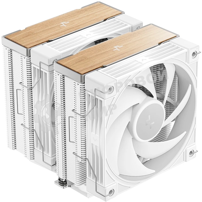 Кулер для процессора DEEPCOOL AK620 G2 WH LGA1851/1700/1200/115X/AM5/AM4 (8шт/кор, TDP 260W, PWM, DUAL Fan 120мм, 6 тепл. трубок, Copper Base, Wood-grain top cover, белый) RET (R-AK620G2-WHNNMN-GJD)