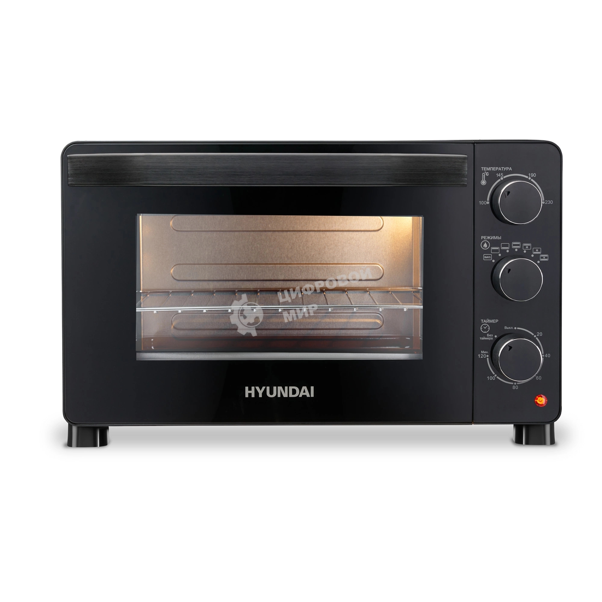 Мини-печь Hyundai MIO-HY080 23 л, 150 Вт, черный