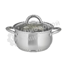 Кастрюля WEBBER BE-352/2 2,8 л, из нержавеющей стали со стеклянной крышкой