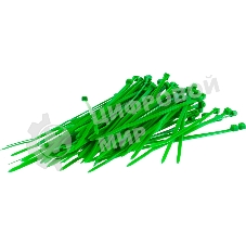 Хомуты Сибртех 100 х 2,5 мм, пластиковые, зеленые, 100 шт.