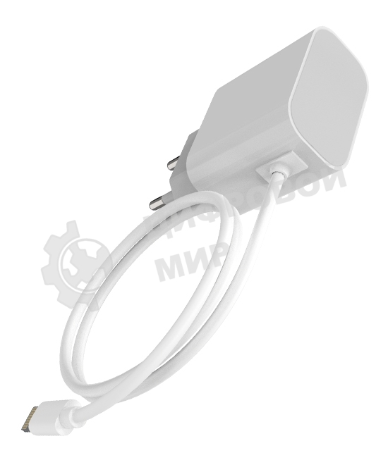 Сетевое зарядное устройство Maxvi CHL-240L Lightning 2.4A, литой кабель 1.2м, белый