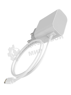 Сетевое зарядное устройство Maxvi CHL-240L Lightning 2.4A, литой кабель 1.2м, белый